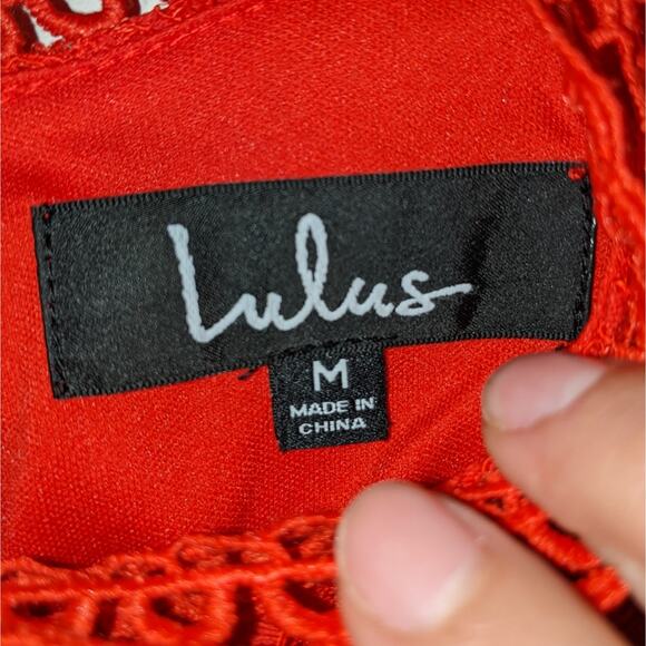 Lulu's My Sweetheart Red Lace Mini Dress M - Picture 8 of 16